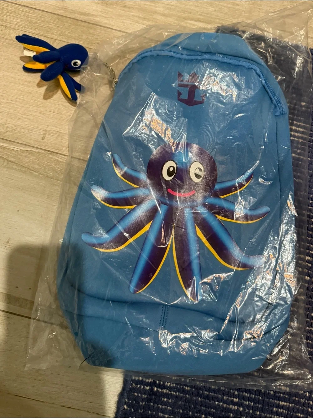 Royal Caribbean Kids Blue Octopus Backpack with Plush Keychain